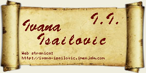 Ivana Isailović vizit kartica